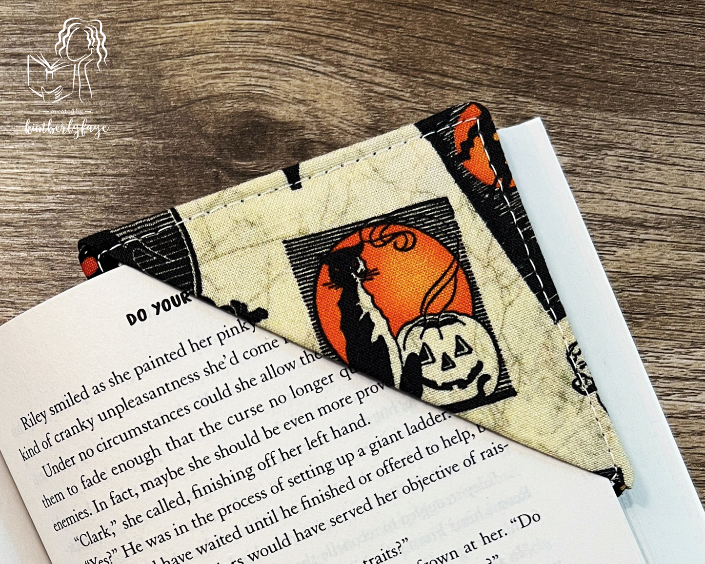 Halloween Collection -- Handmade Fabric Corner Bookmarks