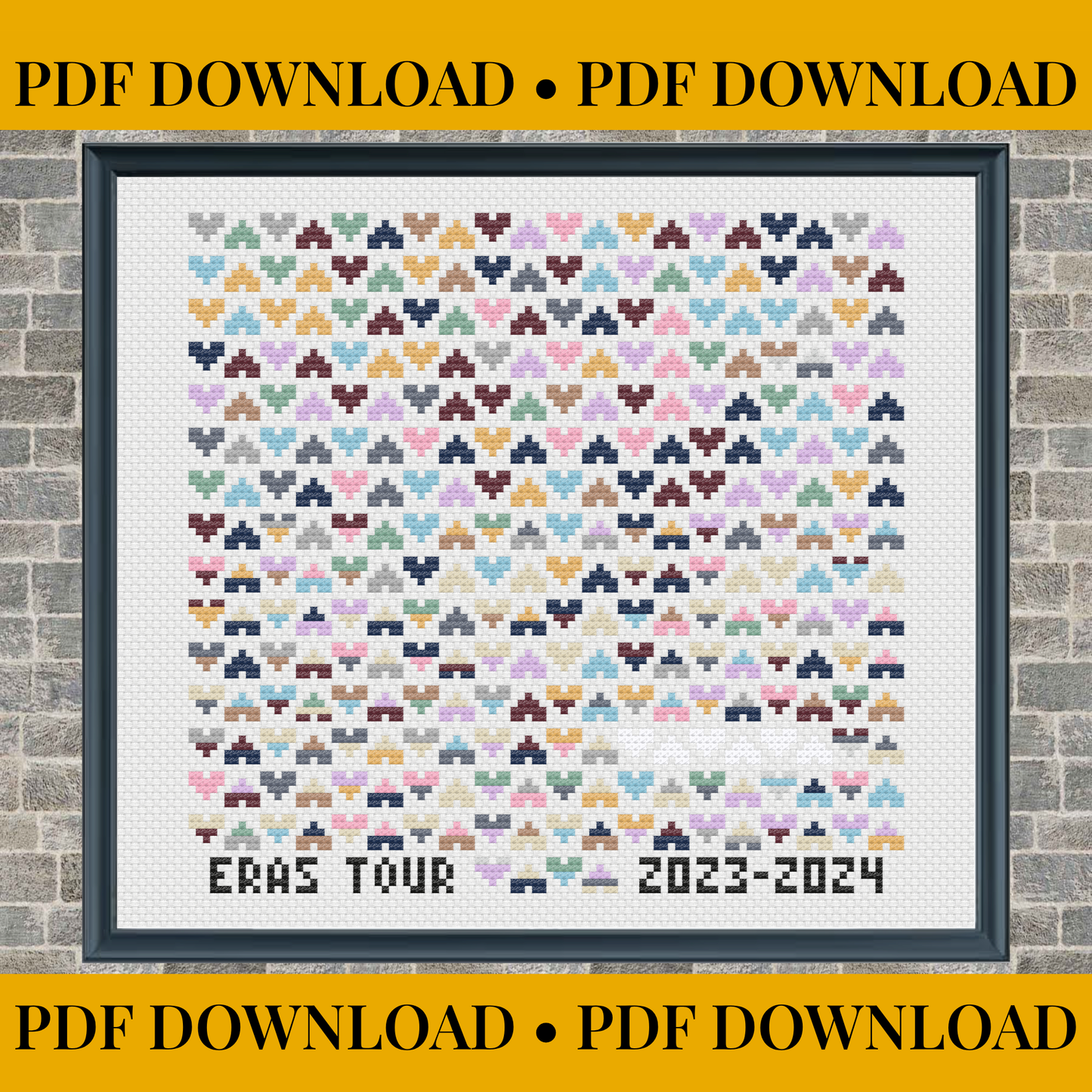 Eras Tour Cross Stitch Pattern – Surprise Songs Tracker – Taylor Swift Acoustic Set – Instant PDF Download