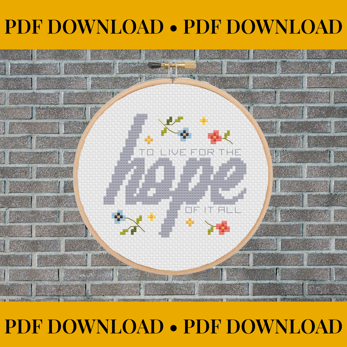 To Live for the Hope of It All Cross Stitch Pattern – Taylor Swift folklore August Lyric – Instant PDF Download – Mini Modern Cross Stitch