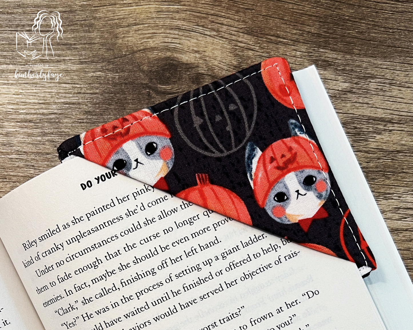 Halloween Collection -- Handmade Fabric Corner Bookmarks