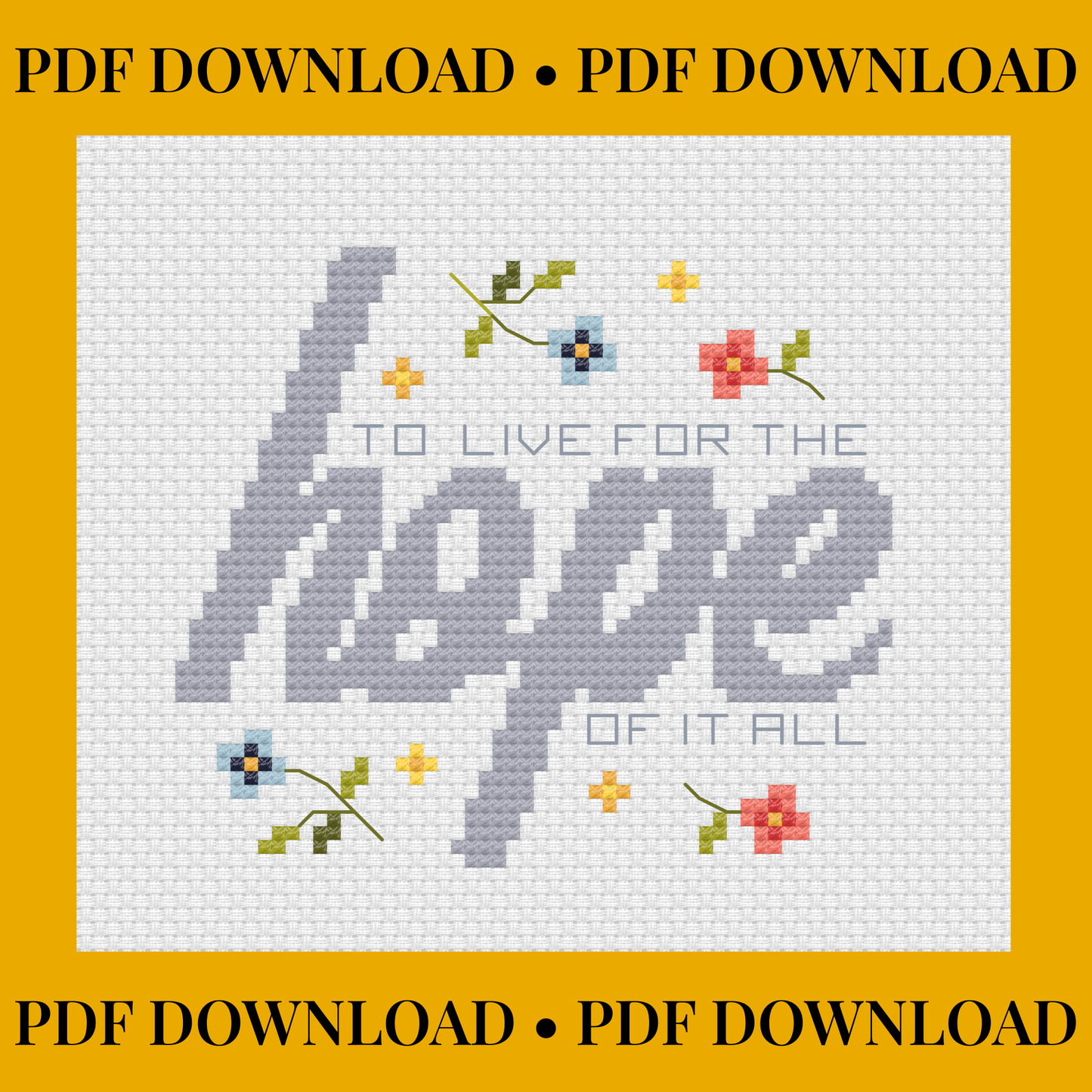 To Live for the Hope of It All Cross Stitch Pattern – Taylor Swift folklore August Lyric – Instant PDF Download – Mini Modern Cross Stitch