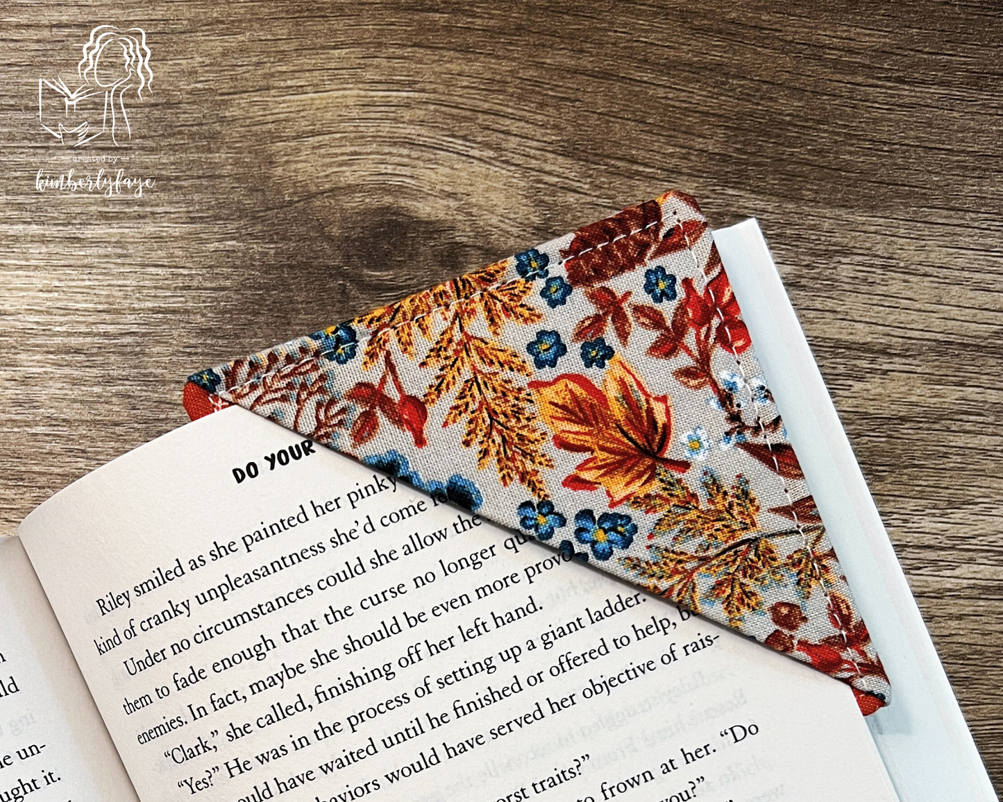 Fall/Autumn Collection -- Handmade Fabric Corner Bookmarks