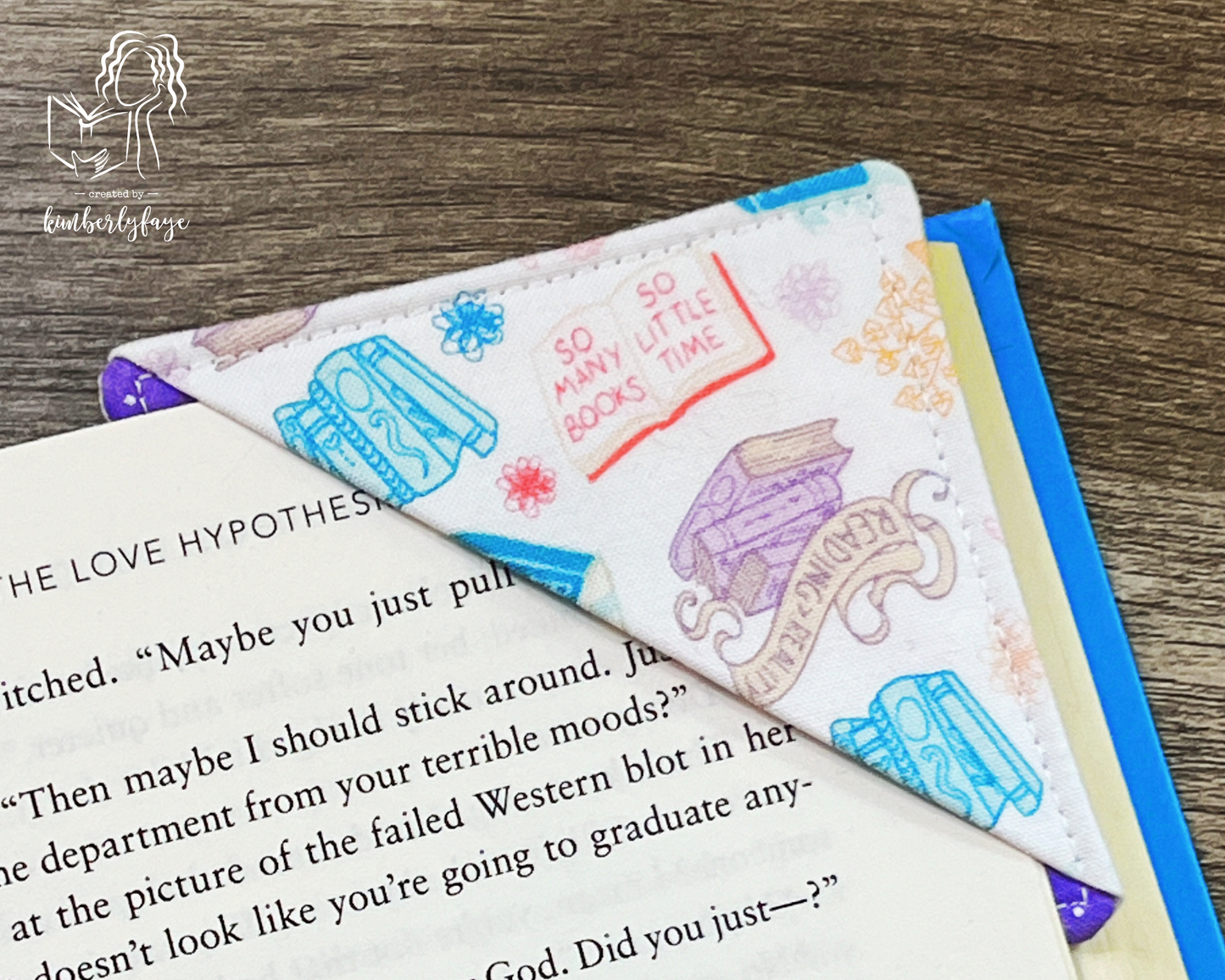 Literary Collection -- Handmade Fabric Corner Bookmarks