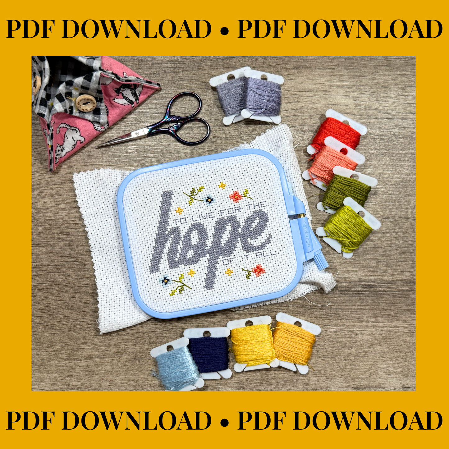To Live for the Hope of It All Cross Stitch Pattern – Taylor Swift folklore August Lyric – Instant PDF Download – Mini Modern Cross Stitch