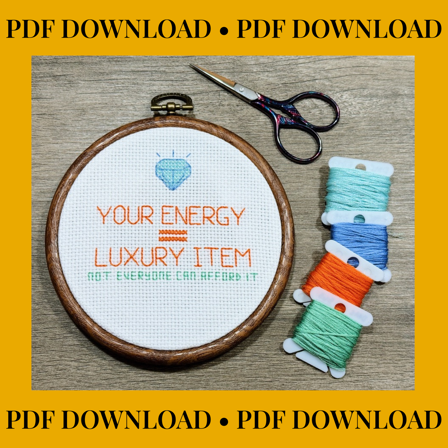 Your Energy is Expensive Cross Stitch Pattern – Taylor Swift Quote – Instant PDF Download – Mini Modern Cross Stitch Pattern