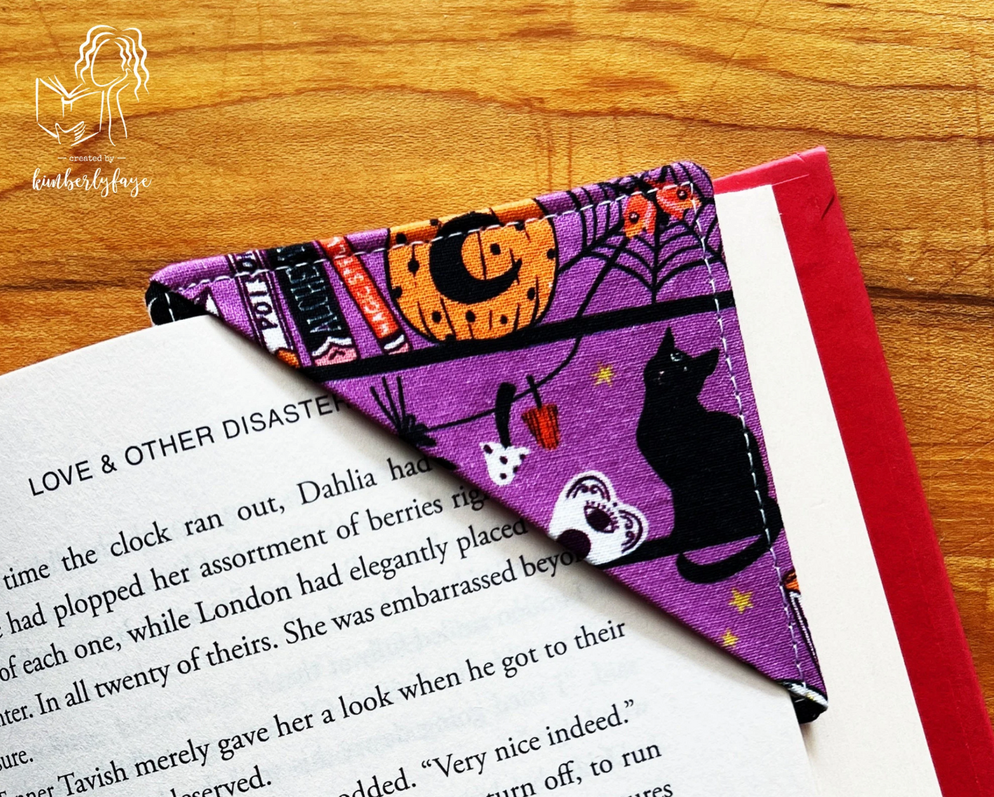 Halloween Collection -- Handmade Fabric Corner Bookmarks