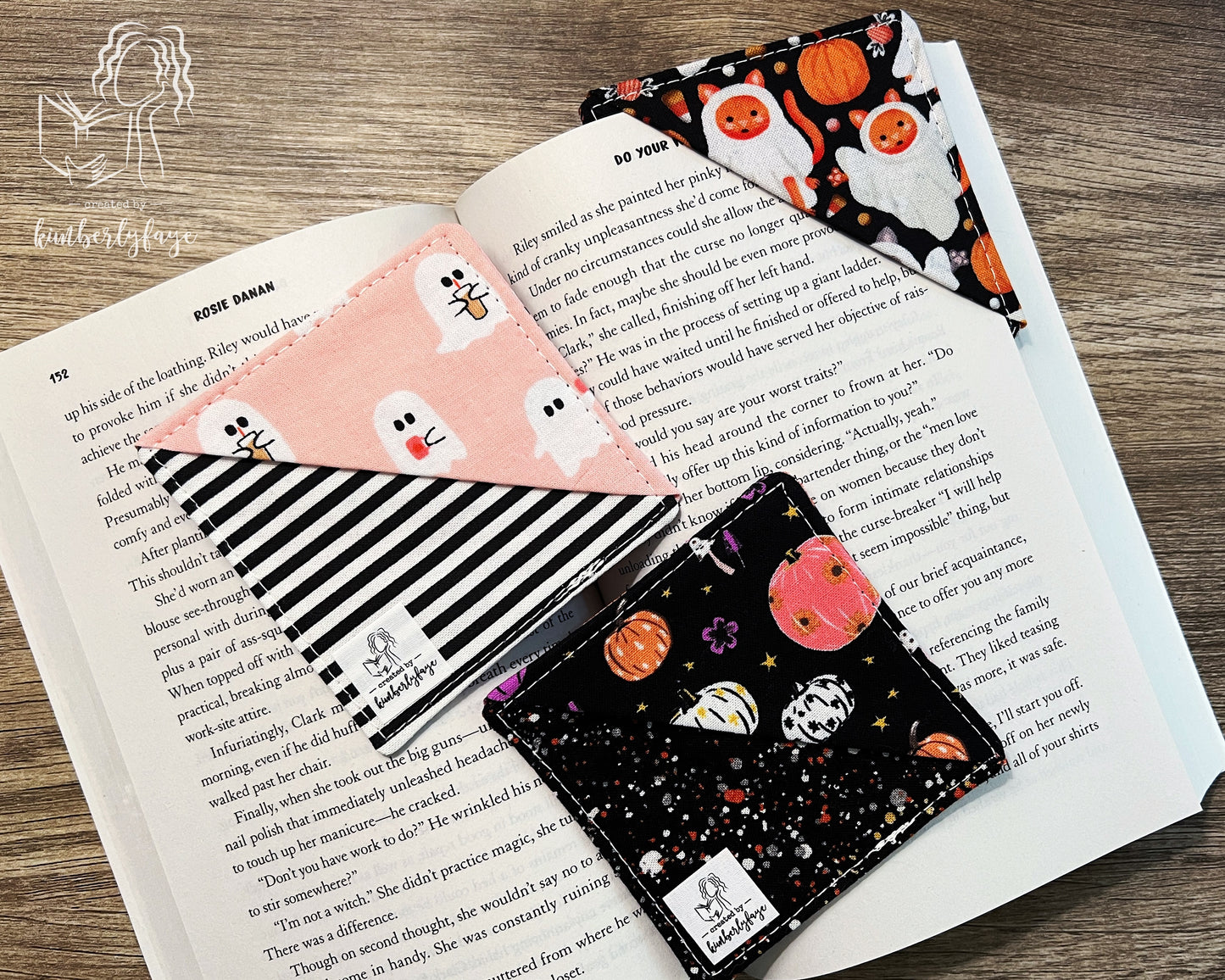 Halloween Collection -- Handmade Fabric Corner Bookmarks