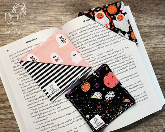 Halloween Collection -- Handmade Fabric Corner Bookmarks