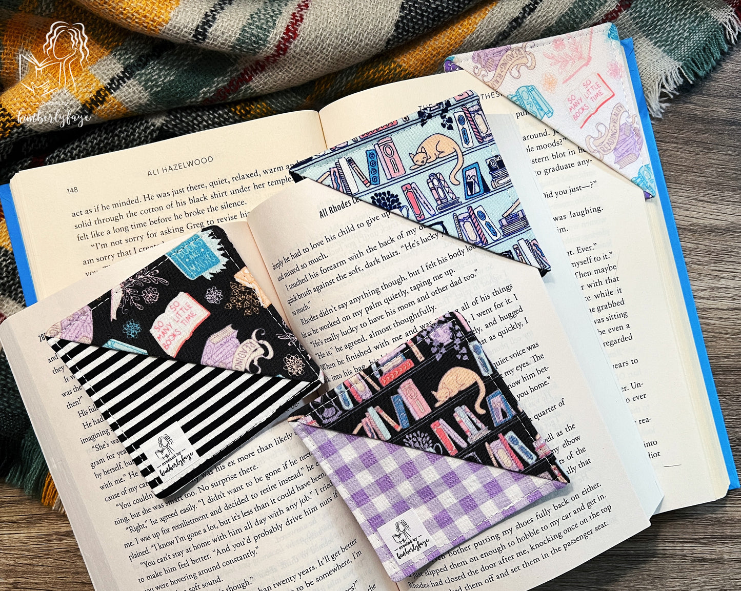 Literary Collection -- Handmade Fabric Corner Bookmarks