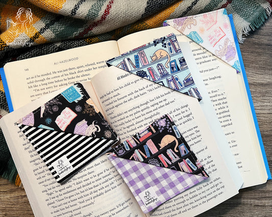 Literary Collection -- Handmade Fabric Corner Bookmarks